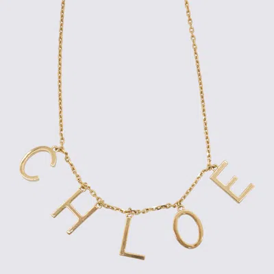 Chloé Chloe Women Gold Metal Chloe Letters Necklace