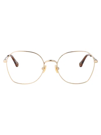 Chloé Gold Metal Optical Glasses In White