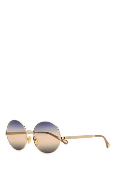 サングラス CHLOE Gold l Salom?? Sunglasses Chloé Chloe Women Gold Metal Salome Sunglasses In Gold-gold