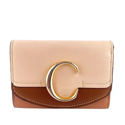 Pre-owned Chloé Gold Multi-color Leather Wallet (tri-fold) ()