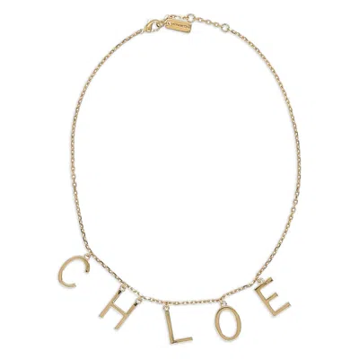 Chloé Chloe Women Gold Metal Chloe Letters Necklace