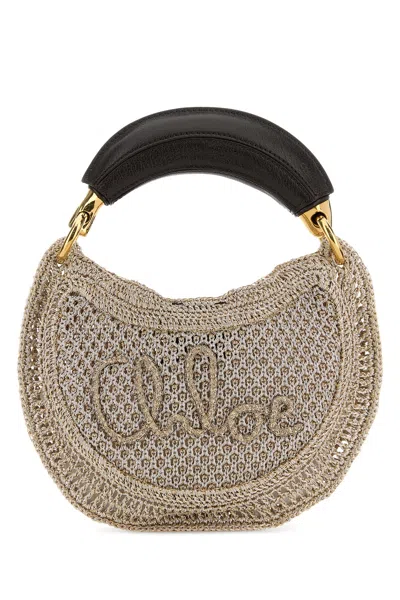 Chloé Chloe Gold Raffia Mini Summer Banana Handbag