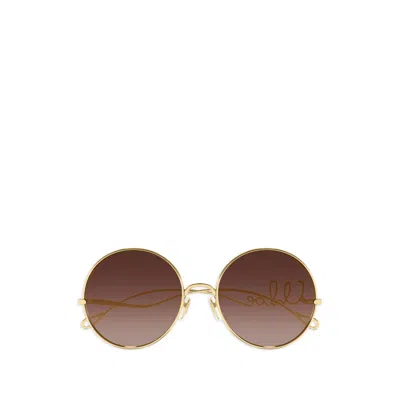 Chloé Gold Sunglasses Women In Transparent