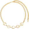 Chloé Black Calf Leather Bos Taurus High-waist Belt In Gold