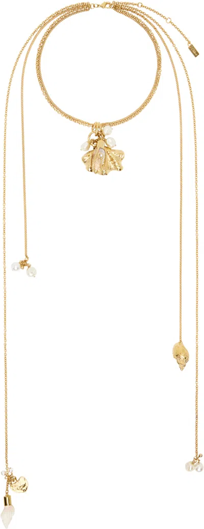 Chloé Gold 'the Chloe Shells Scarf' Necklace