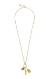Chloé Women Metallic Necklace With Adjustable Closure And Charms In Brass Woman In Gold