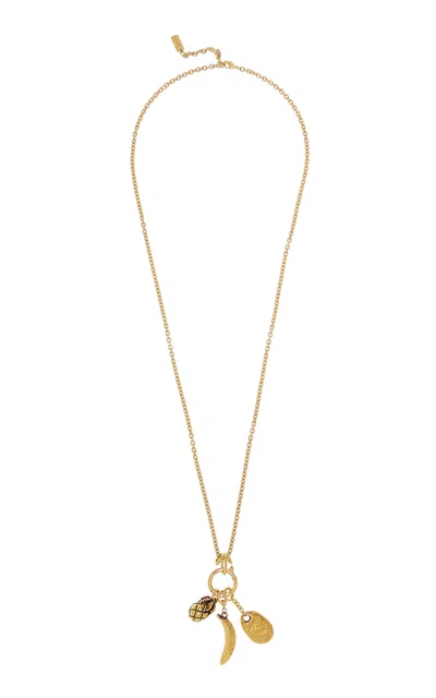 Chloé Women Metallic Necklace With Adjustable Closure And Charms In Brass Woman In Gold