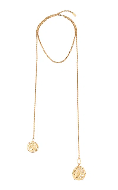 Chloé Gold-tone Double Coin Pendant Necklace