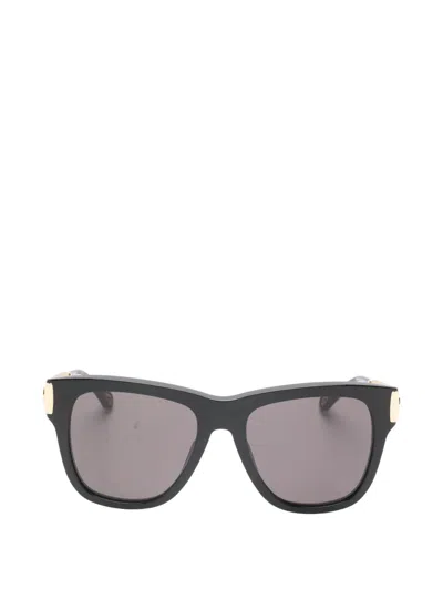 Chloé Gold-tone Rectangle Sunglasses In Black