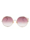 Chloé Gold-tone Round-frame Sunglasses In Purple