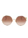 Chloé Gold-tone Round-frame Sunglasses In Gold