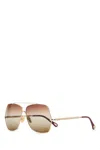 Chloé Platinum Metal Sunglasses In Gold