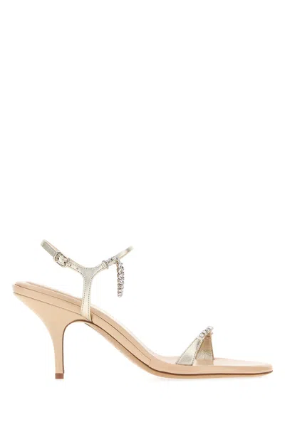 Chloé Chloe Golden Leather Zia Sandals