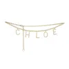 Chloé Metallic Double Chain Belt In Neutral
