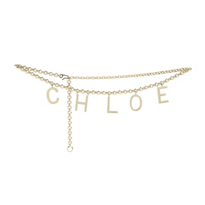 CHLOÉ GOLDEN LOGO CHAIN BELT