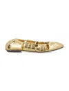 Chloé Moon Metallic Leather Ballet Flats In Golden