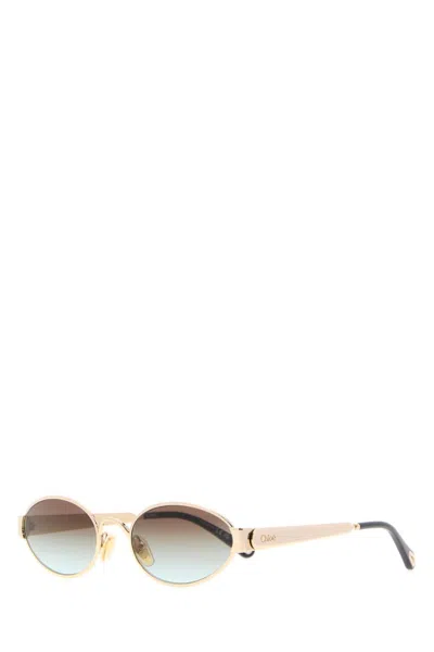 Chloé Golden Oval Sunglasses