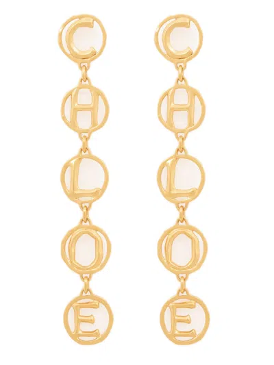 Chloé Chloè Golden Pin Closure Earrings For Women
