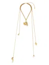 Chloé Shells Scarf Necklace Layered Pearl Pendant In Golden