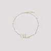 Chloé Golden Vintage Logo Pendant Necklace In Golden