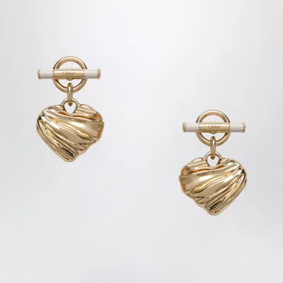 Chloé Gold/ivory Heart Earrings