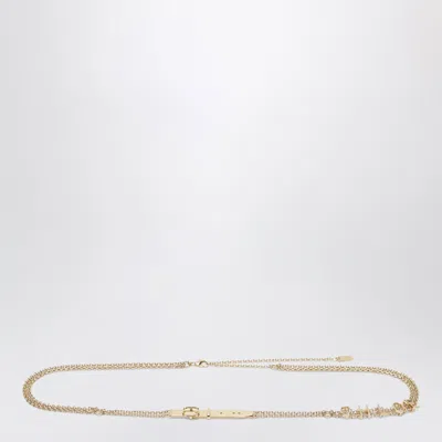 Chloé Gold-tone Belt With Logo Lettering
