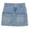 Chloé Logo-patch Denim Skirt In Light Blue