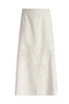 Chloé Embroidered A-line Skirt Mid-length Silhouette In 107