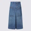Chloé A-line Silhouette Midi Length Skirt In Blue