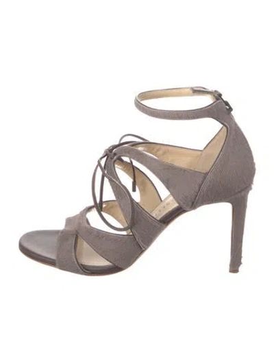 Pre-owned Chloe Gosselin Ponyhair Sandals In Gray