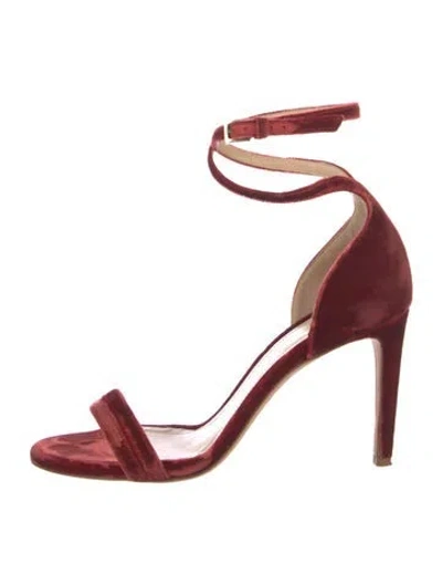 Pre-owned Chloe Gosselin Velvet Sandals In Red