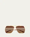 Chloé Gradient Aviator Metal Sunglasses In Gold