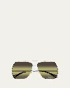 Chloé Gradient Aviator Metal Sunglasses In Shiny Silver
