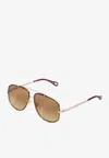 Chloé Aviator Teardrop Gradient Sunglasses In Gold