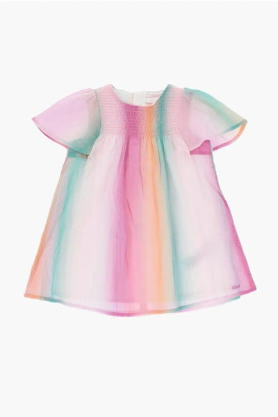 Chloé Gradient Effect Dress With Pleat In Multi