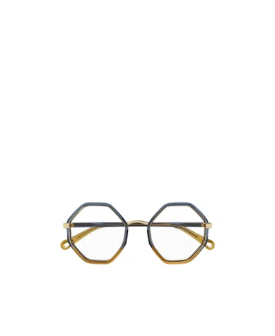 CHLOÉ CHLOÉ EYEWEAR HEXAGONAL-FRAME GLASSES