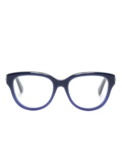 Chloé Gradient Square-frame Glasses In Blau