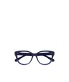 Chloé Logo-embossed Square-frame Glasses In Blue