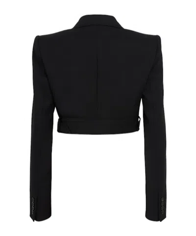 Chloé Grain De Poudre Crop Blazer In Black