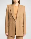 Chloé Double-breasted Wool Blazer In Coconut Brown
