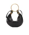 Chloé Women Small Bracelet Hobo Bag In Grained Leather In Black