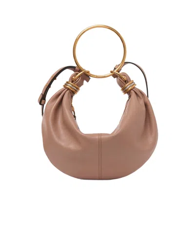 Chloé Grain Leather Small Bracelet Hobo Bag In Brown