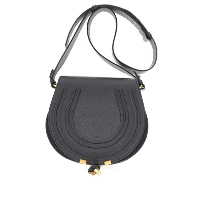 Chloé Grained Leather 'marcie' Saddle Bag In Blue