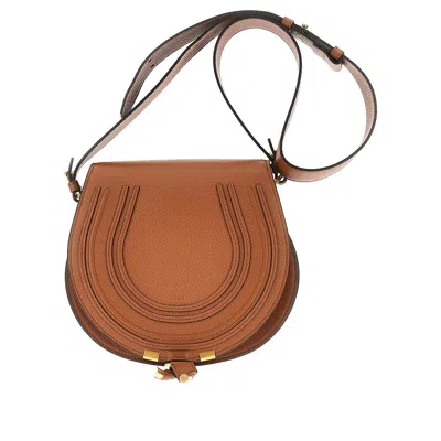 Chloé Grained Leather 'marcie' Saddle Bag In Brown