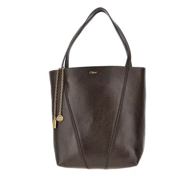 CHLOÉ GRAINED LEATHER MEDIUM 'SPIN' BAG