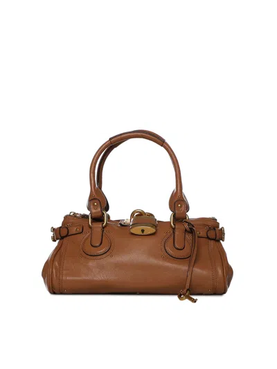 Chloé Grained Leather Paddington Bag In Brown
