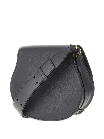 Chloé Marcie Medium Crossbody Bag In Grained Leather In Black