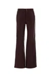 Chloé Grape Leather Flared Pant In Purple