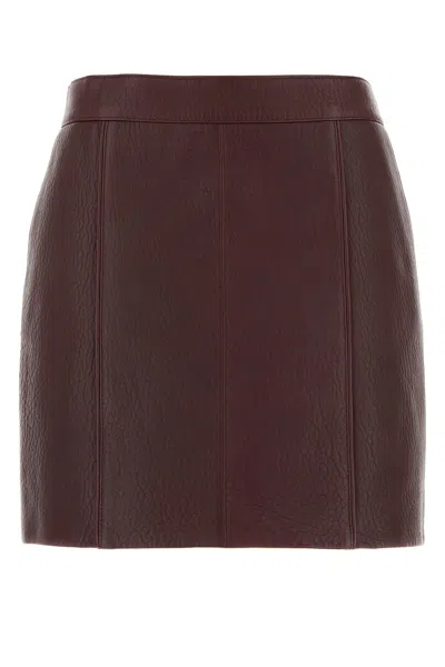 Chloé Chloe Grape Leather Mini Skirt In Purple