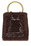 Chloé Summer Banana Tote Bag In Crochet Paper And Leather In Purple